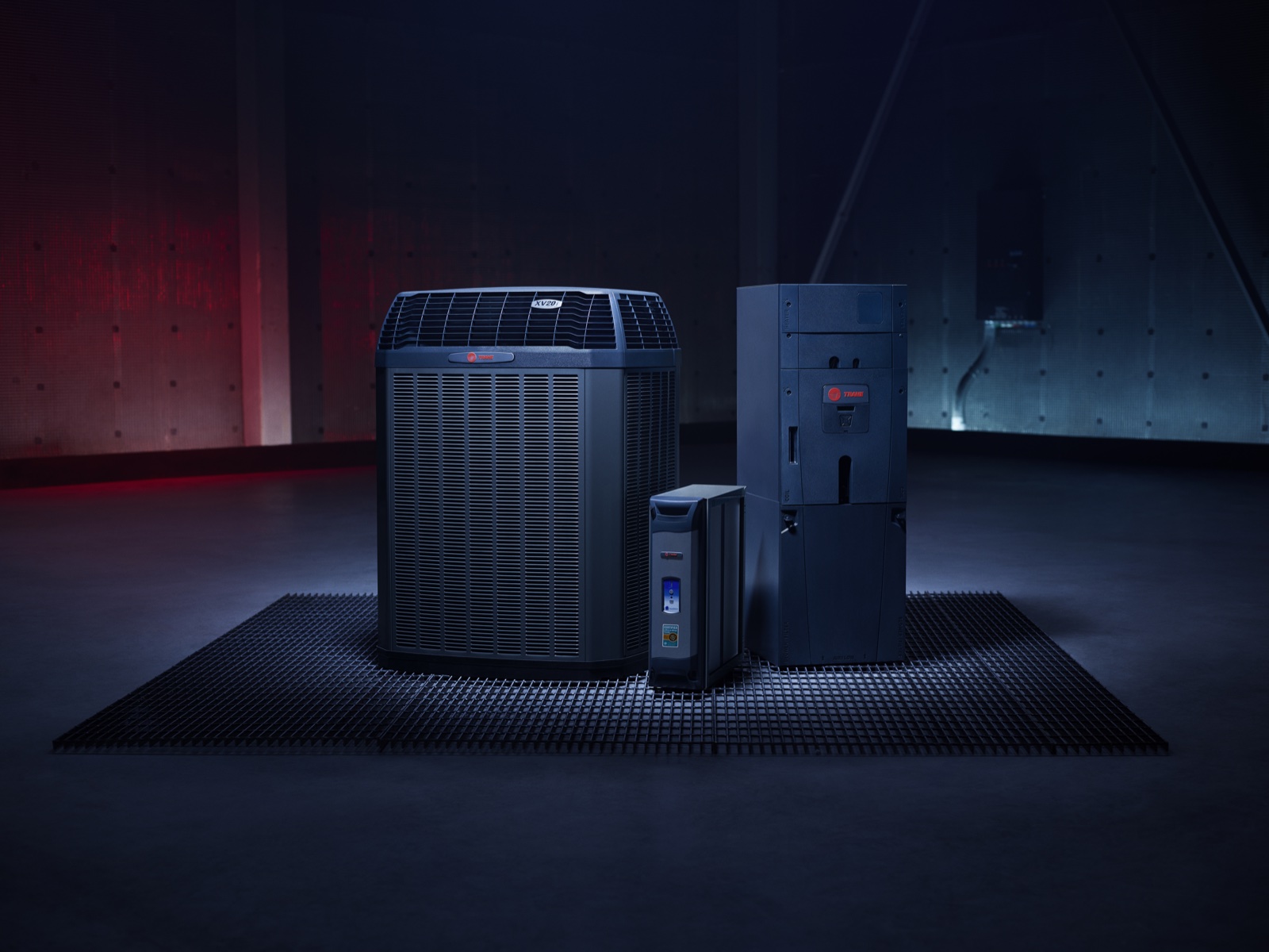Heat pump outdoor unit and indoor HVAC equipment arranged as a complete home comfort system